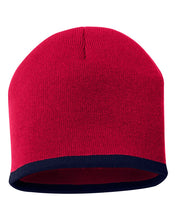 Load image into Gallery viewer, 8&quot; Bottom-Striped  Knit Beanie/ Toque

