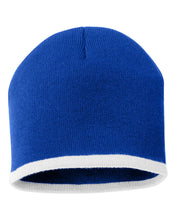 Load image into Gallery viewer, 8&quot; Bottom-Striped  Knit Beanie/ Toque
