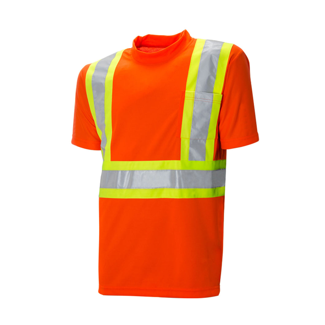 T-shirt de circulation, polyester, ruban réfléchissant 10 cm
