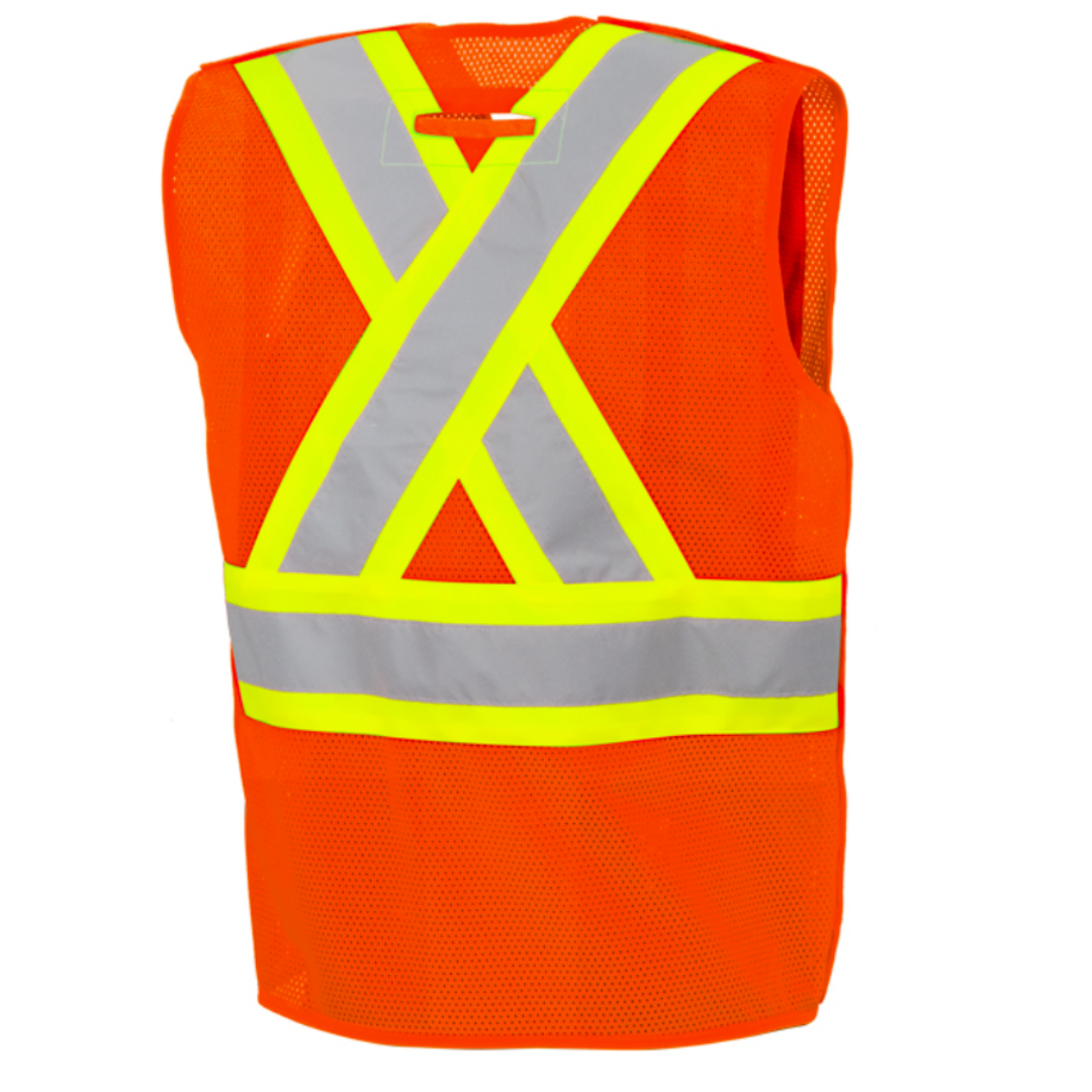 5 Pt. FR Mesh Traffic Vest, 4" Refl. Tape