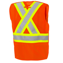 Load image into Gallery viewer, 5 Pt. FR Mesh Traffic Vest, 4&quot; Refl. Tape
