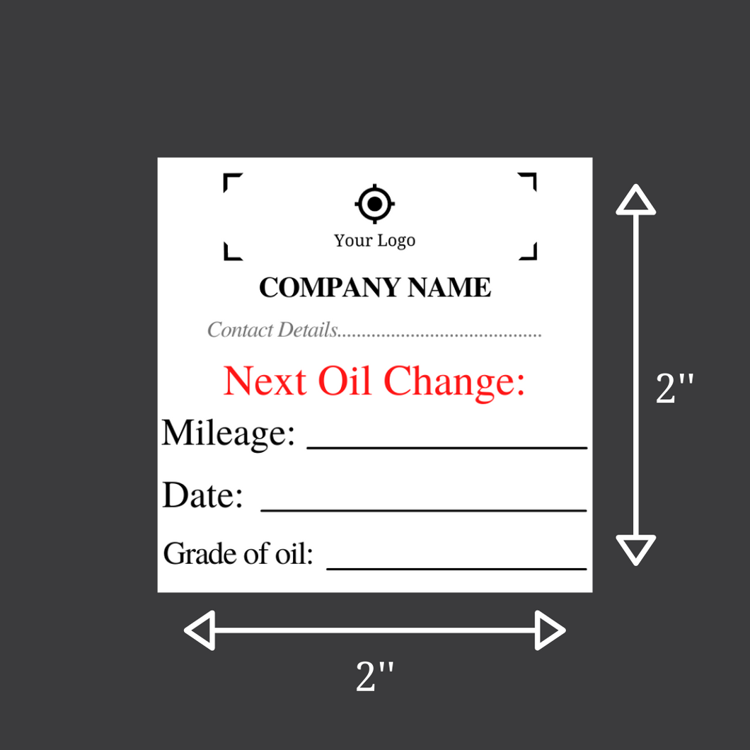 Oil Change Stickers
