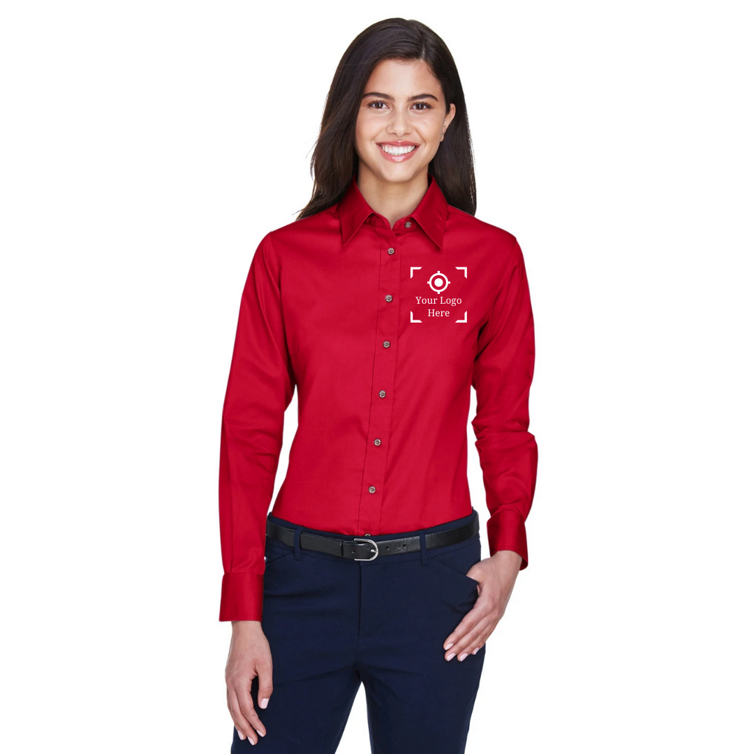 Easy Blend™ Long-Sleeve Twill Shirt with Stain-Release