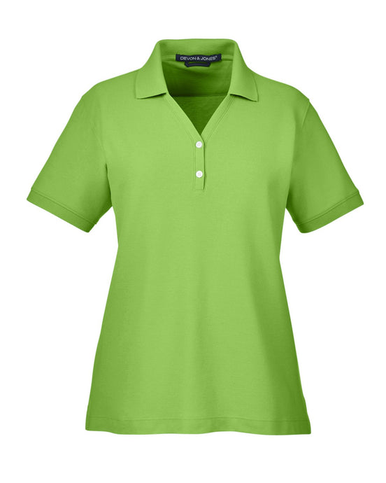 Devon & Jones Ladies' Pima Piqué Short-Sleeve Y-Collar Polo - Klean Hut