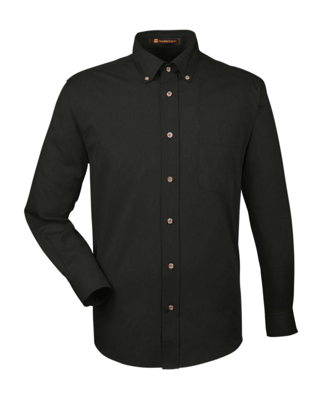 Harriton Men's Easy Blend™ Long-Sleeve Twill Shirt with Stain-Release
