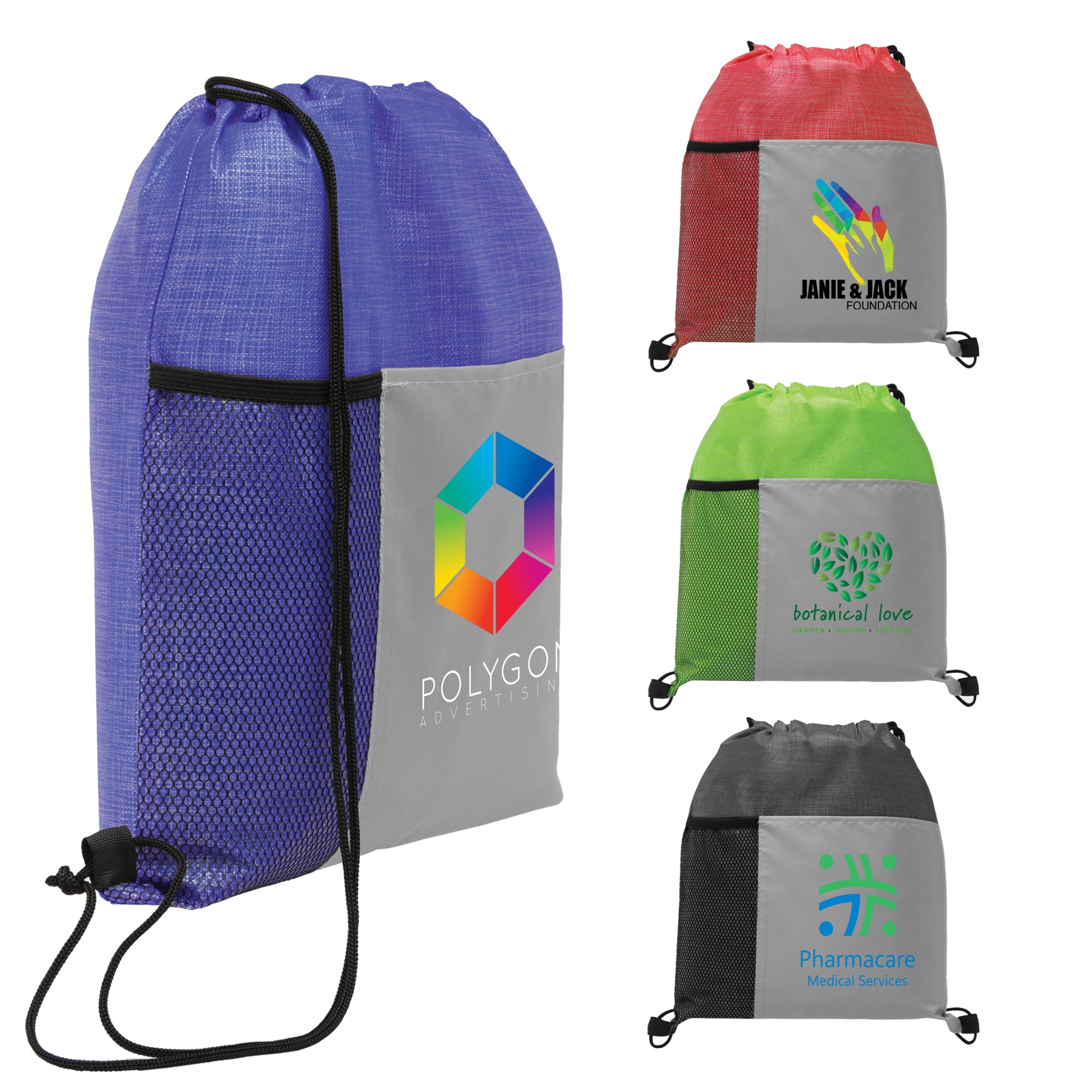 Metroplex - Non-Woven Drawstring Bag with 210D Pocket